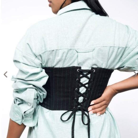 Wildfang Empower Pinstripe 6-Way Corset - Picture 2 of 4